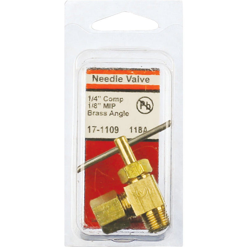 Lasco 1/4 In. C x 1/8 In. MIP Brass Angle Needle Valve