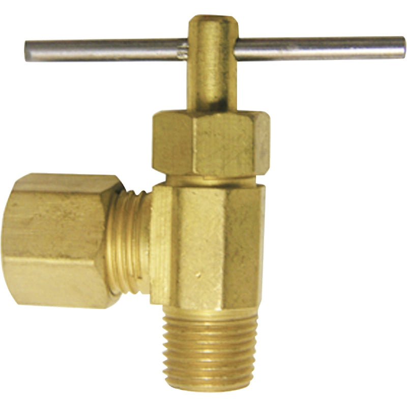 Lasco 1/4 In. C x 1/4 In. MIP Brass Angle Needle Valve