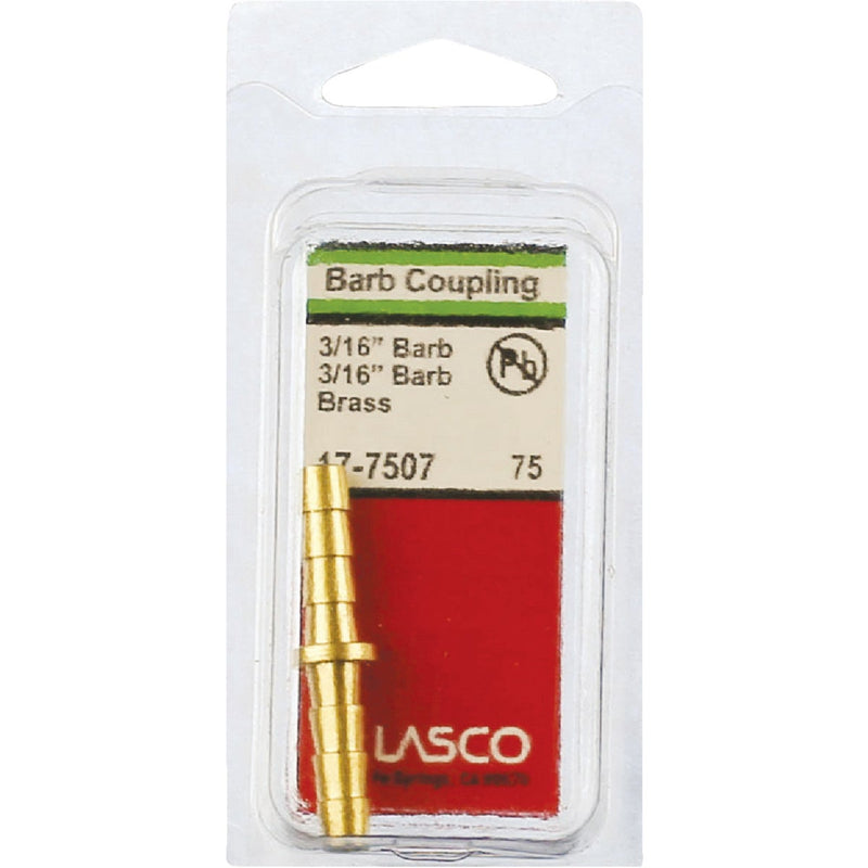 Lasco 3/16 In. Brass Hose Barb Coupling