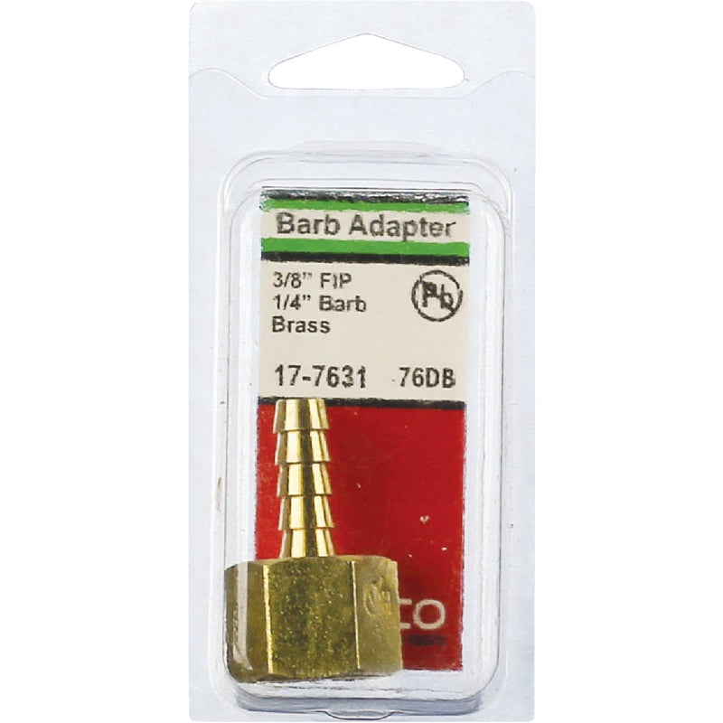 Lasco 3/8 In. FPT x 1/4 In. Brass Hose Barb Adapter