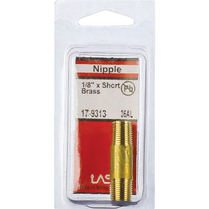 Lasco 1/8 In. MPT x 1-1/2 In. Short Brass Nipple