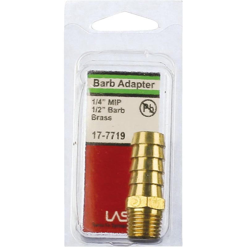 Lasco 1/4 In. MPT X 1/2 In. Brass Hose Barb Adapter