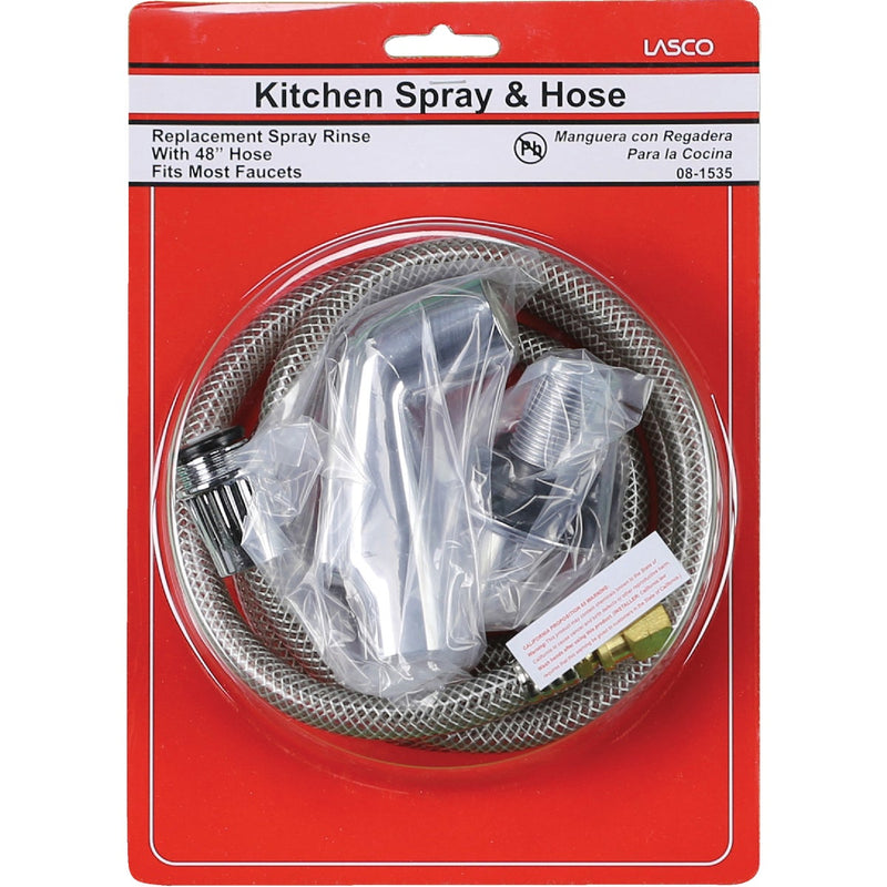 Lasco 48 In. Chrome Spray Head with Hose Sprayer