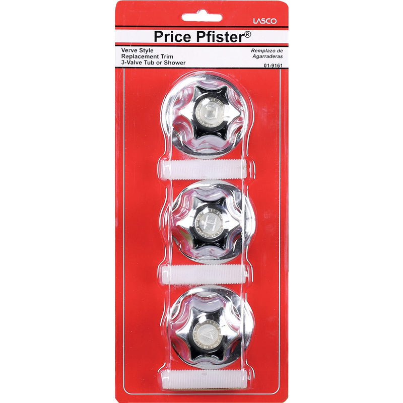 Lasco Price Pfister Round Clear Tub & Shower Handle Kit