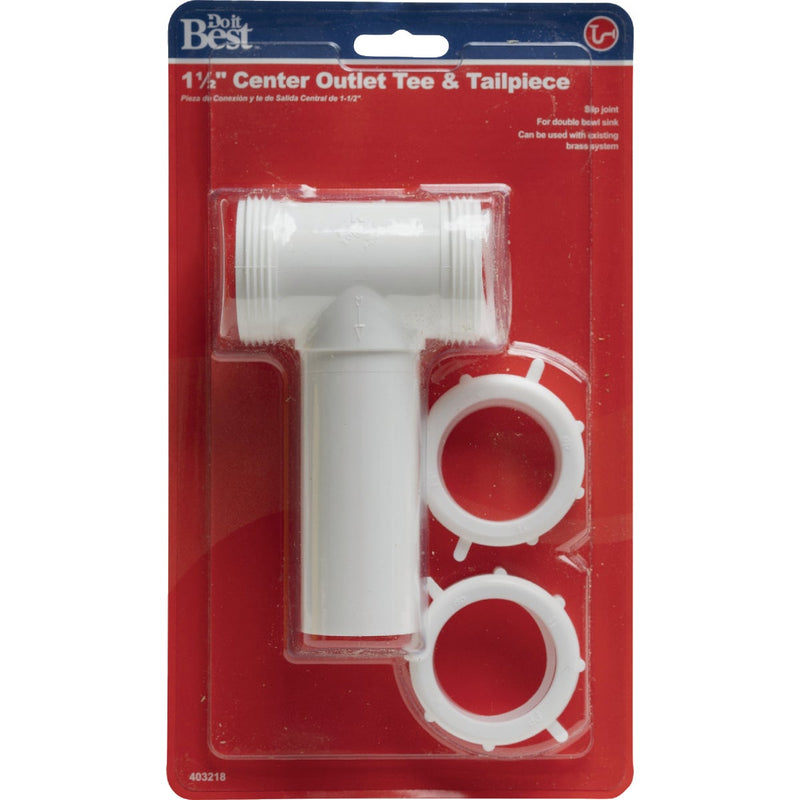 Do it Best 1-1/2 In. White Polypropylene Center Outlet Tee