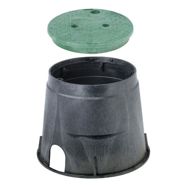 NDS 10 In. Round Black & Green Valve Box with Cover