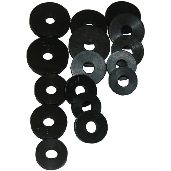 Lasco Assorted Black Assorted Flat Bibb Washers Faucet Washer (16 Ct.)