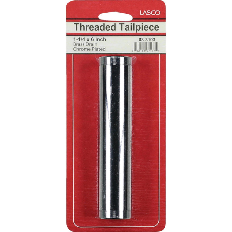 Lasco 1-1/4 In. x 6 In. Chrome Plated Threaded Tube