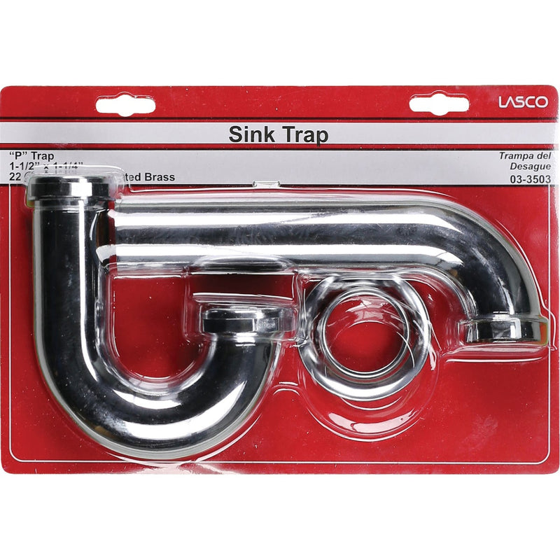 Lasco 1-1/2 In. x 1-1/4 In. Chrome Plated P-Trap