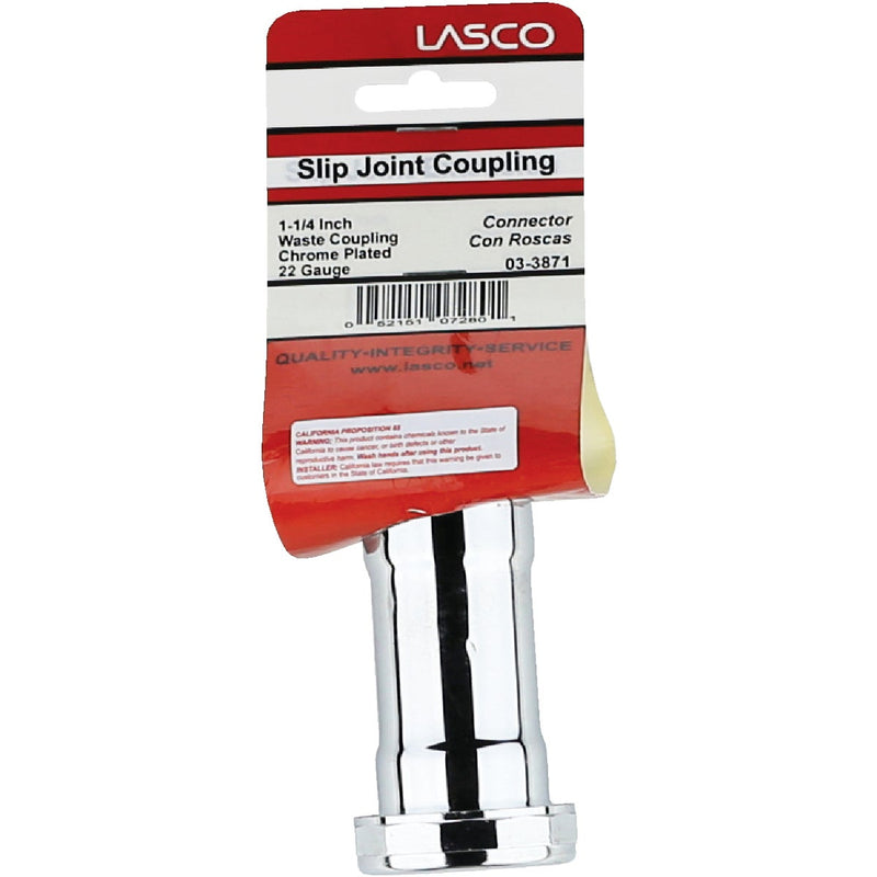 Lasco 1-1/4 In. Chrome-Plated Brass Straight Coupling