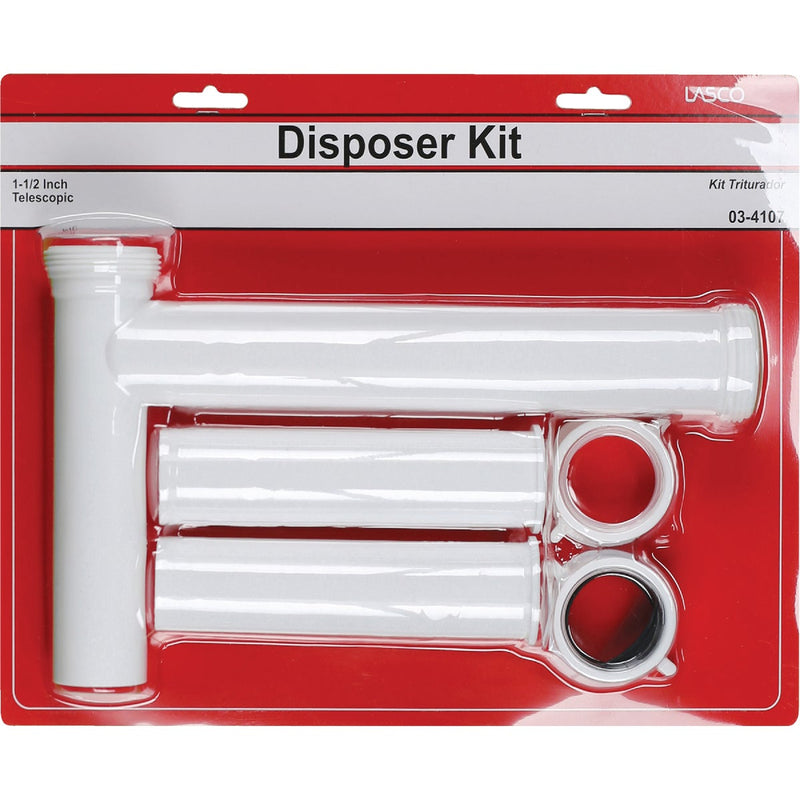 Lasco 1-1/2 In. OD x 16 In. White Plastic Disposer Drain Kit