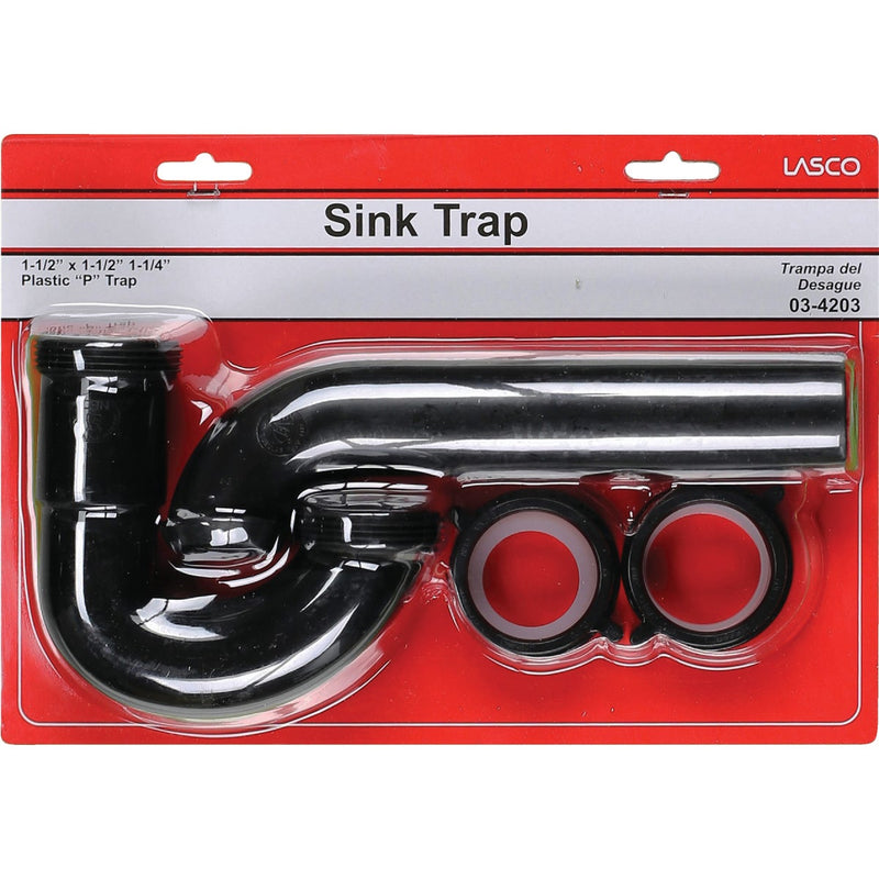 Lasco 1-1/2 In. Black Plastic P-Trap