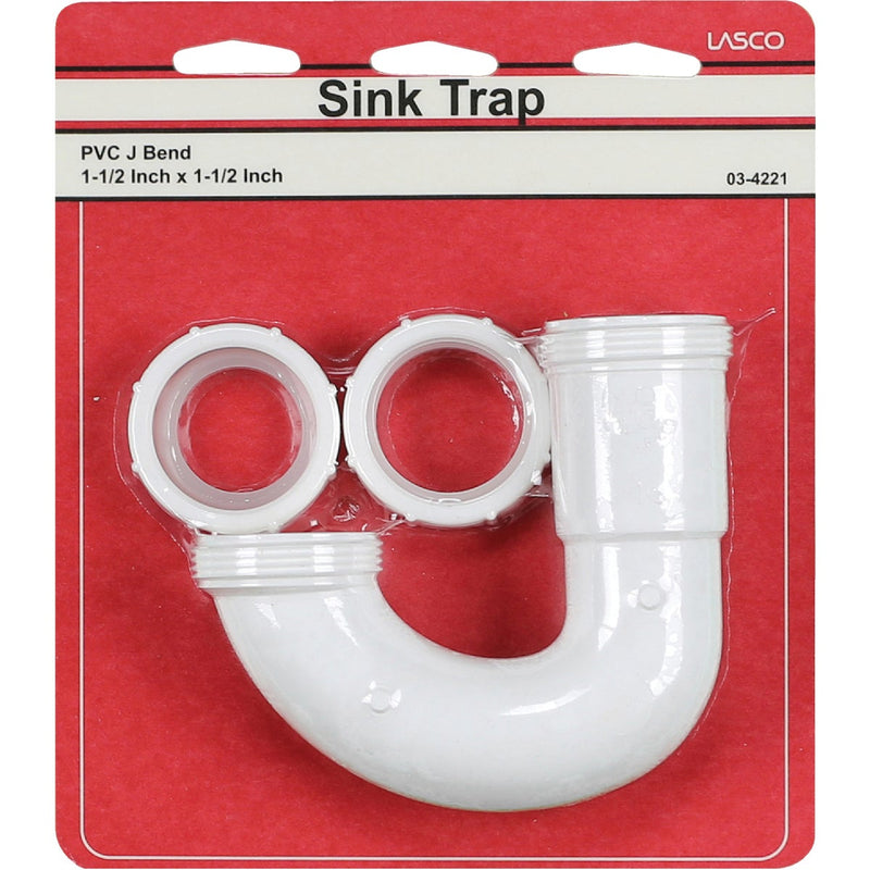 Lasco 1-1/2 In. White Plastic J-Bend