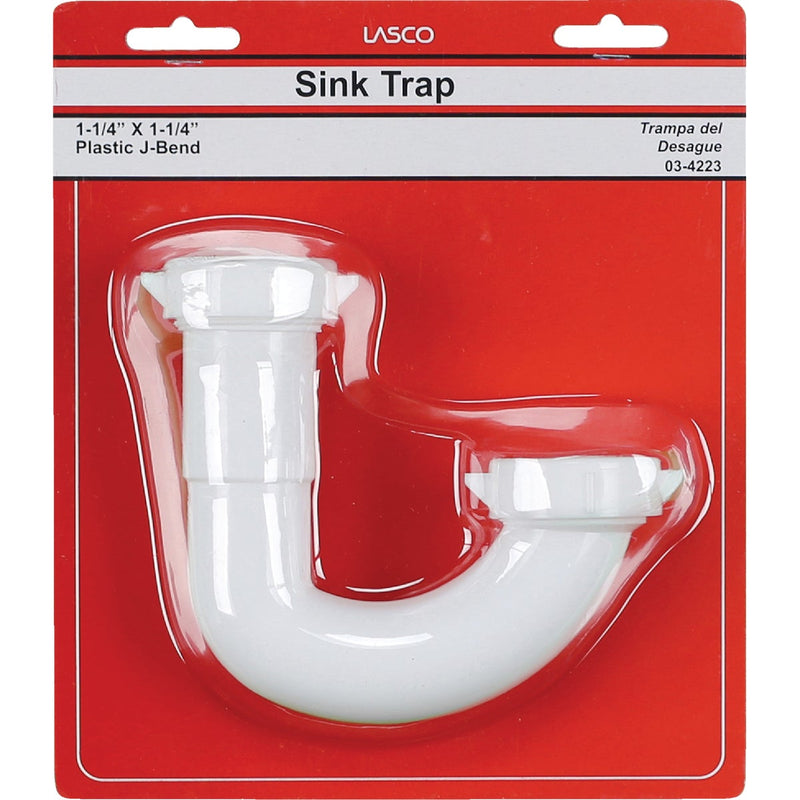 Lasco 1-1/4 In. White Plastic J-Bend