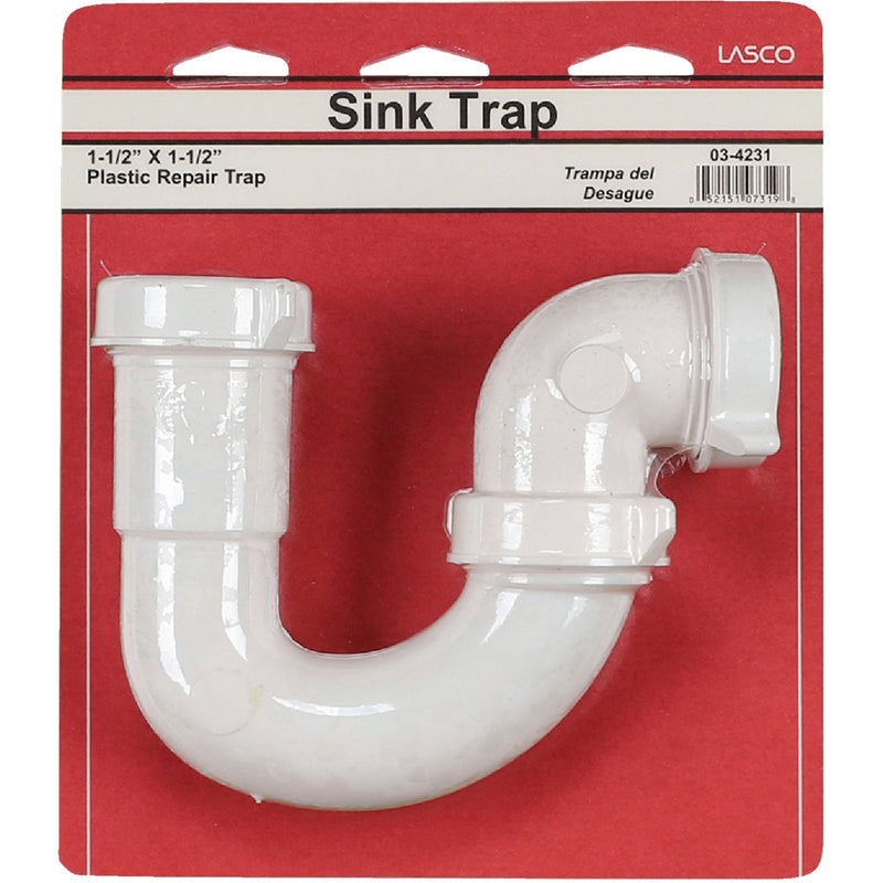 Lasco 1-1/2 In. White Plastic J-Bend