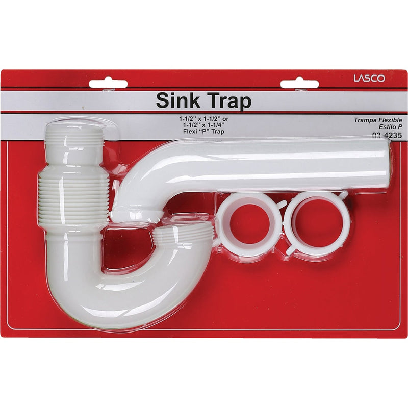 Lasco 1-1/2 In. White Plastic P-Trap