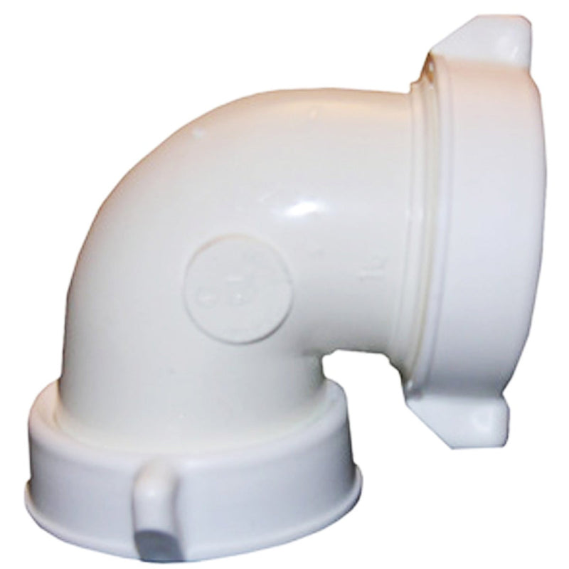 Lasco 1-1/2 In. White Plastic Elbow