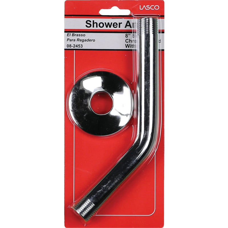 Lasco 8 In. Chrome Shower Arm and Flange