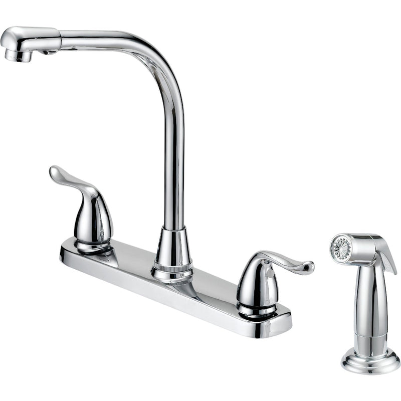 Home Impressions 2-Handle Metal Handle Kitchen Faucet with Side Spray, Chrome