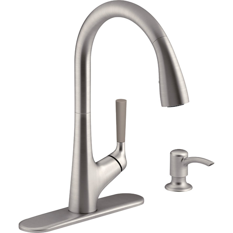 Kohler Malleco 1-Handle Lever Pull-Down Kitchen Faucet, Stainless