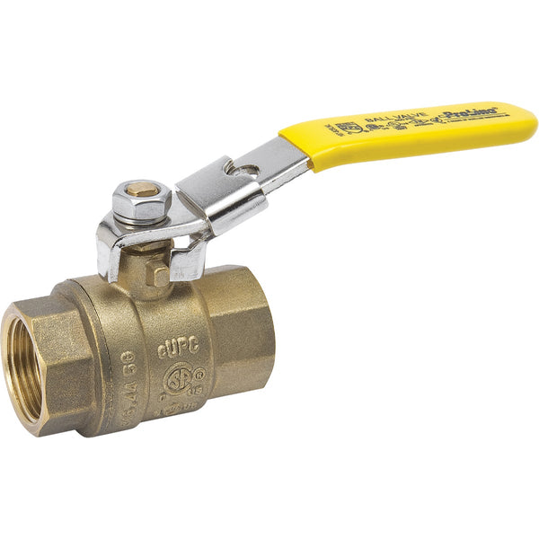 ProLine 1In. FIP x 1 In. FIP Brass Locking Ball Valve