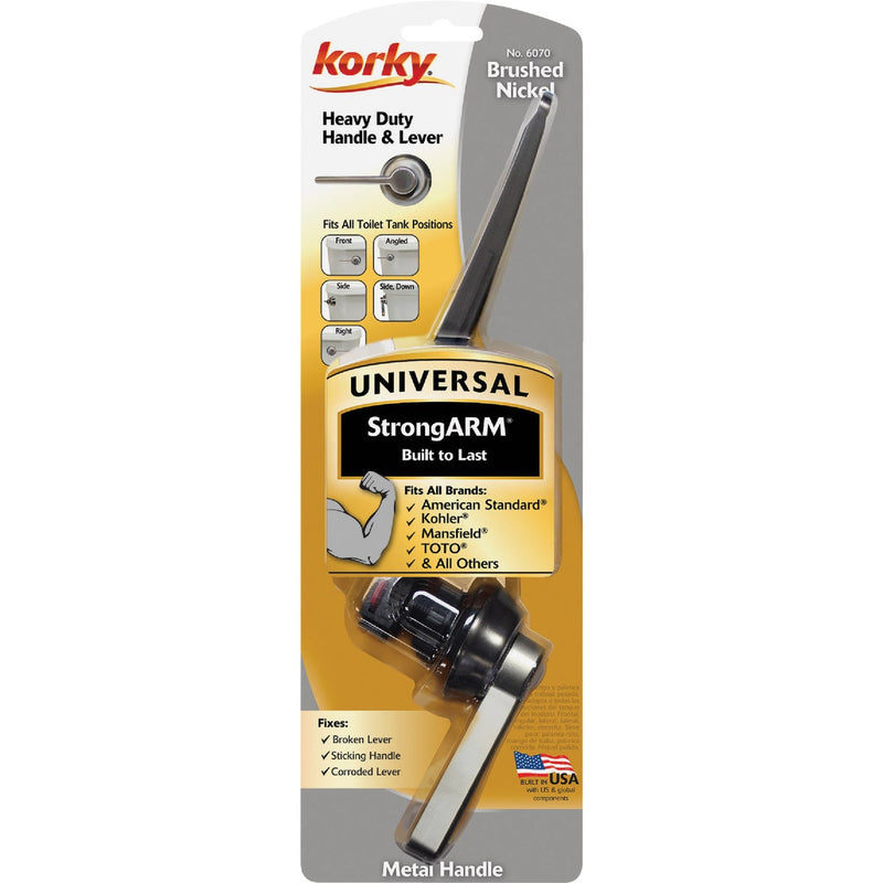 Korky StrongARM Universal Brushed Nickel Tank Lever with Classic Style Handle