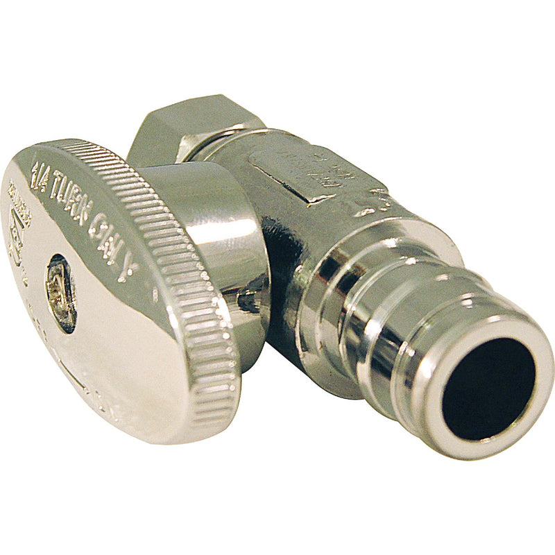 Apollo Retail 1/2 In. Barb x 3/8 In. Compression Chrome-Plated Brass Straight PEX-A Stop Valve