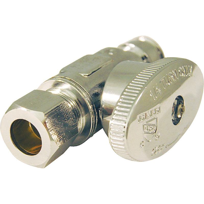 Apollo Retail 1/2 In. Barb x 3/8 In. Compression Chrome-Plated Brass Straight PEX-A Stop Valve