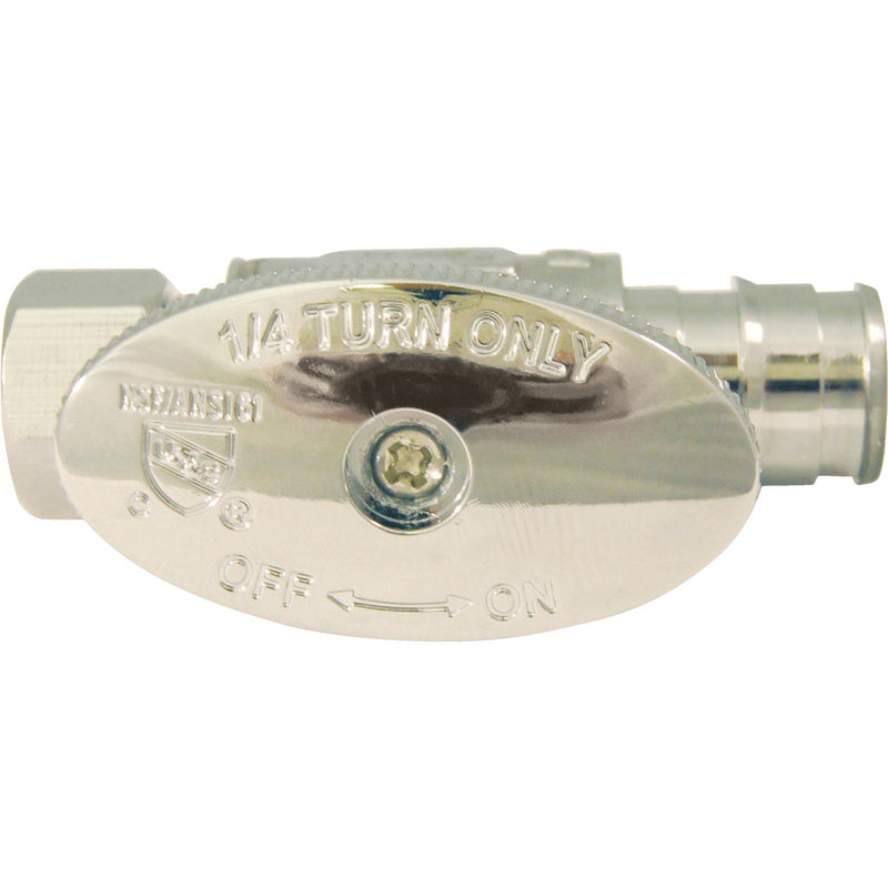 Apollo Retail 1/2 In. Barb x 3/8 In. Compression Chrome-Plated Brass Straight PEX-A Stop Valve