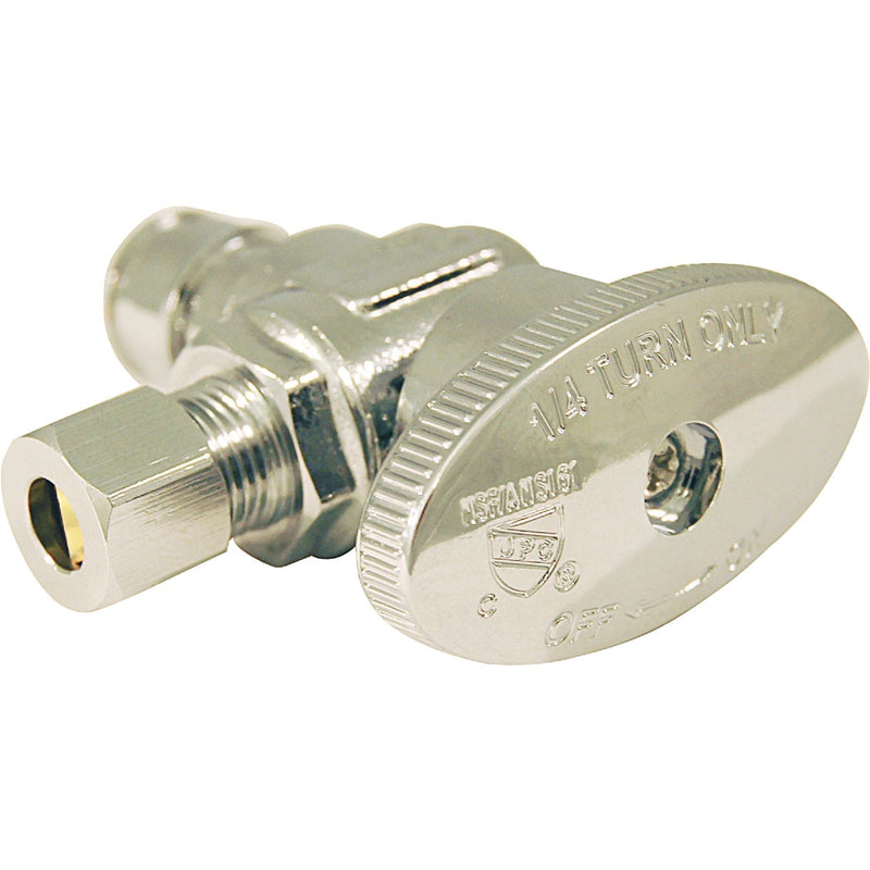 Apollo Retail 1/2 In. Barb x 1/4 In. Compression Chrome-Plated Brass Angle PEX-A Stop Valve