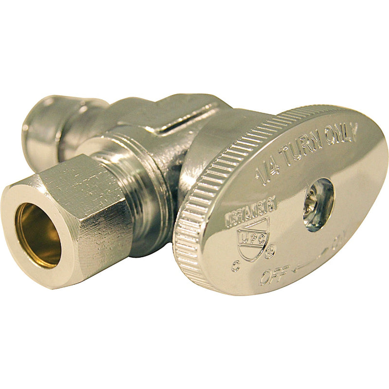 Apollo Retail 1/2 In. Barb x 3/8 In. Compression Chrome-Plated Brass Angle PEX-A Stop Valve