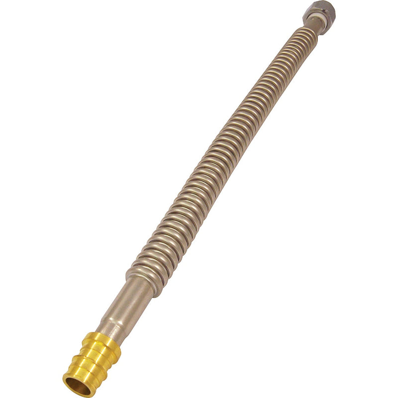 Apollo Retail 3/4 In. Brass Expansion Barb x 3/4 In. FNPT x 18 In. L WHC Stainless Steel Type A PEX Water Heater Connector