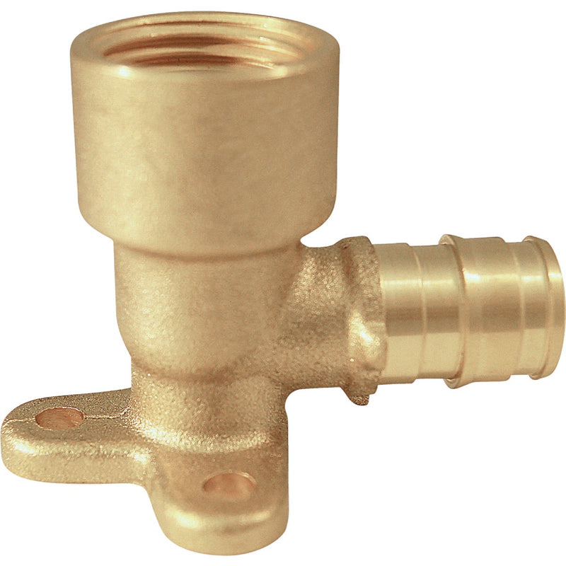 Apollo Retail 1/2 In. Barb x 1/2 In. FNPT 90 Deg. Brass Drop Ear PEX-A Elbow (1/4 Bend)