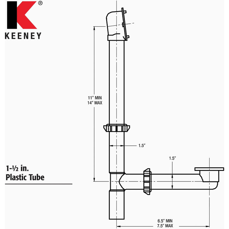 Keeney Foot Lok Stop Plastic Bath Drain with Polished Chrome Trim