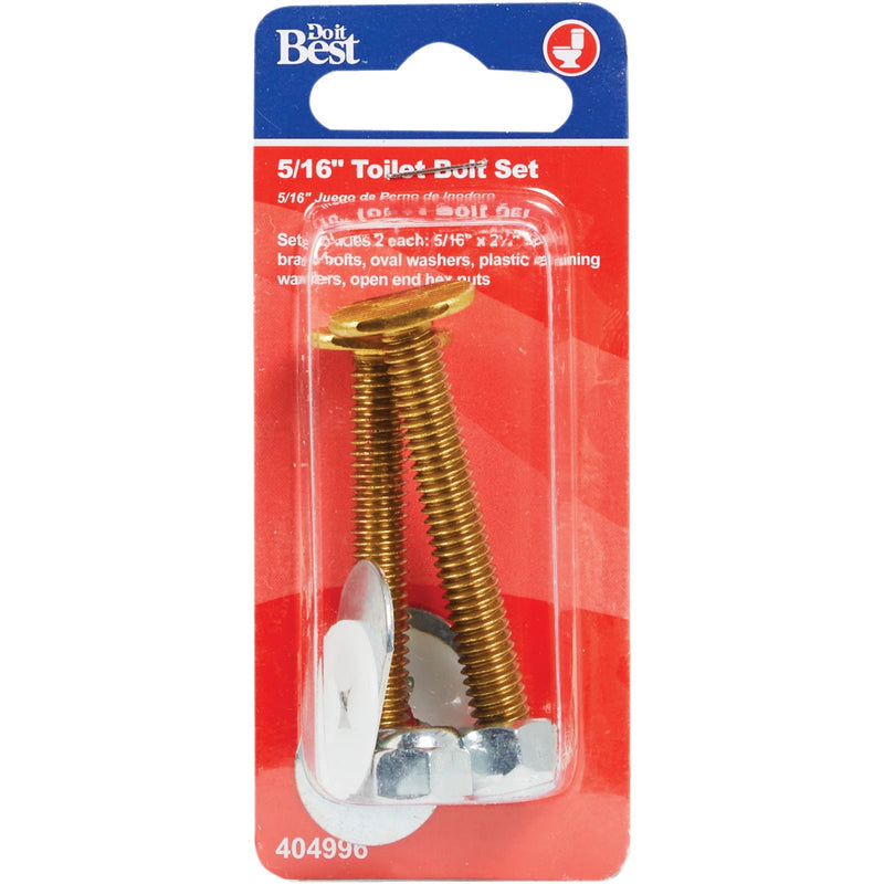 Do it Best 5/16 In. Brass Toilet Bolt Set