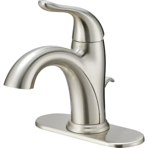 Home Impressions Brushed Nickel 1-Handle Lever 4 In. Centerset Bathroom Faucet with Pop-Up