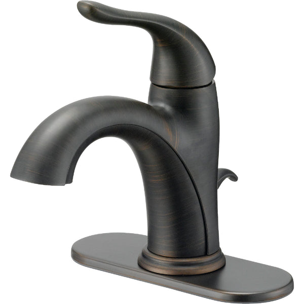 Home Impressions Oil-Rubbed Bronze 1-Handle Lever 4 In. Centerset Bathroom Faucet with Pop-Up