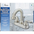 Home Impressions Brushed Nickel 2-Handle Lever 4 In. Centerset  Bathroom Faucet with Pop-Up