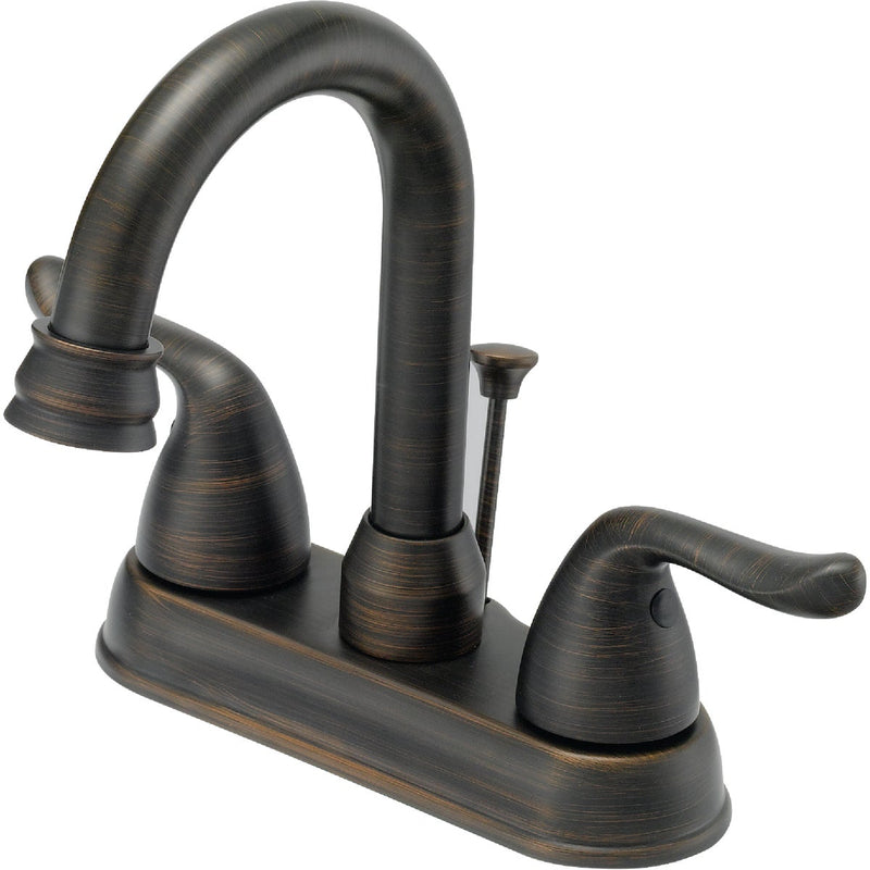 Home Impressions Oil-Rubbed Bronze 2-Handle Lever 4 In. Centerset  Bathroom Faucet with Pop-Up