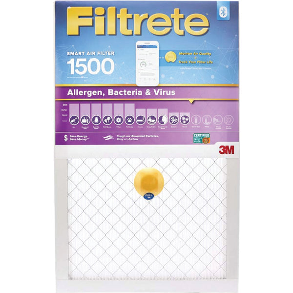 Filtrete 16 In. x 20 In. x 1 In. 1500 MPR Allergen, Bacteria & Virus Smart Furnace Filter, MERV 12