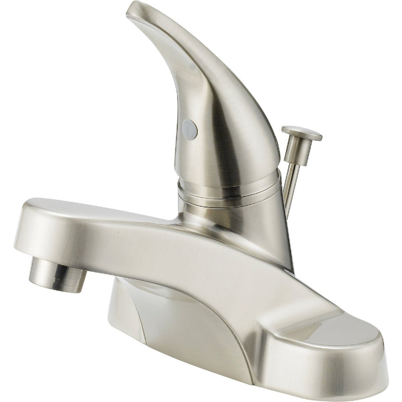 Home Impressions Brushed Nickel 1-Handle Lever 4 In. Centerset Bathroom Faucet with Pop-Up