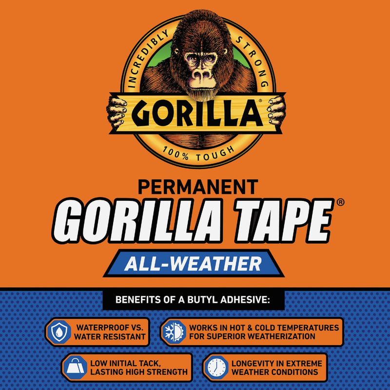 Gorilla 1.88 In. x 25 Yd. All Weather Repair Tape, Black