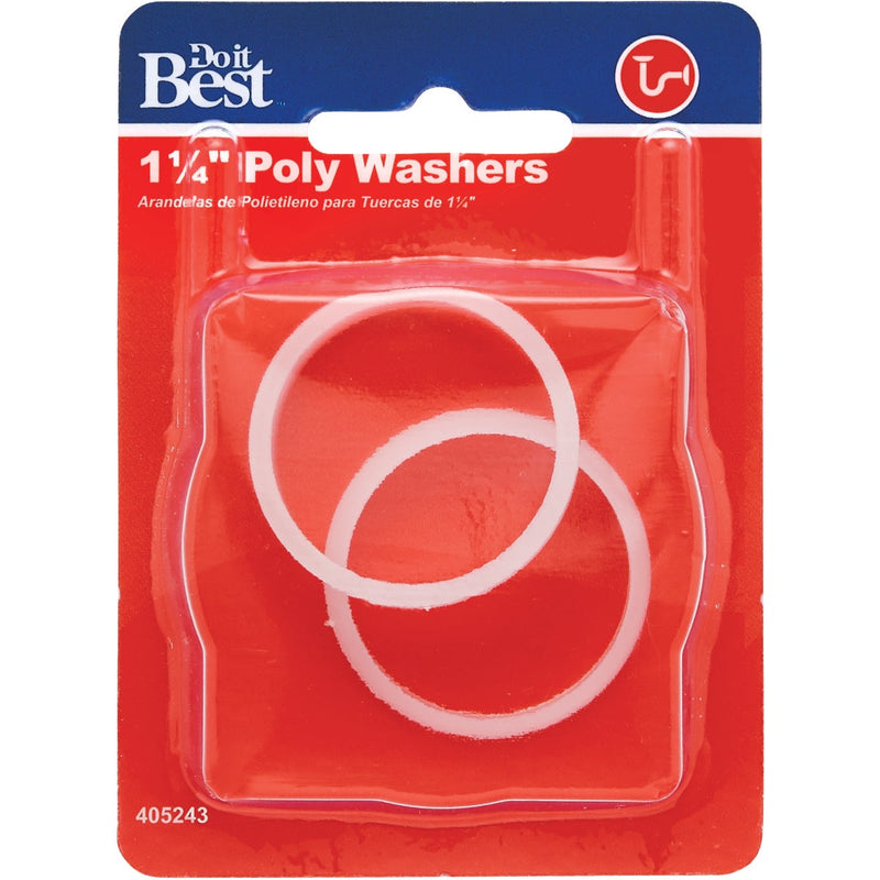 Do it Best 1-1/4 In. x 1-1/4 In. Clear Poly Slip Joint Washer (2-Pack)