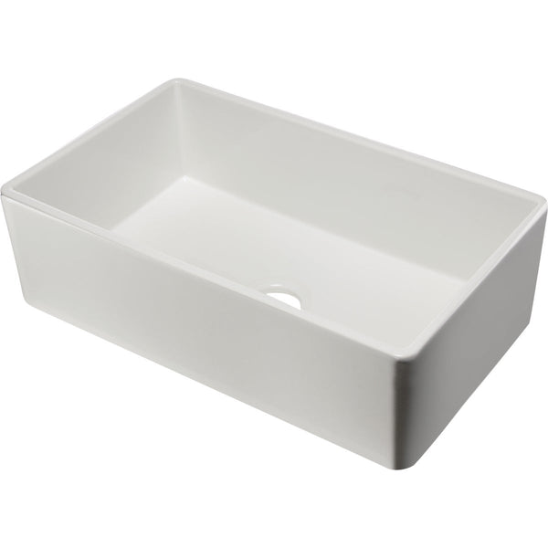 Elkay Fireclay 30 In. x 19-15/16 In. x 9-1/8 In. Single Bowl Farmhouse Kitchen Sink, White