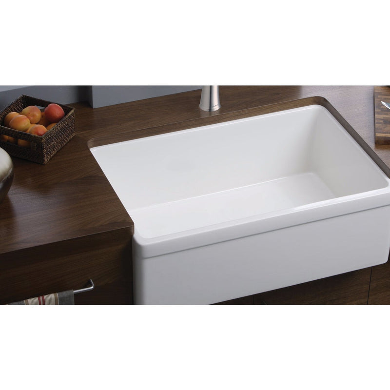 Elkay Fireclay 30 In. x 19-15/16 In. x 9-1/8 In. Single Bowl Farmhouse Kitchen Sink, White