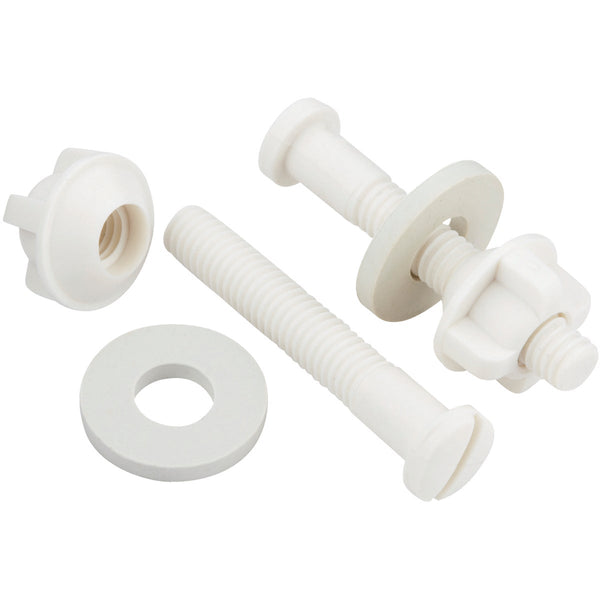 Do it 2-1/2" x 3/8" White Non-Rusting Plastic Toilet Seat Hinge Bolt