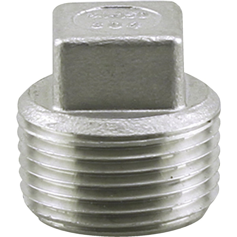 PLUMB-EEZE 3/8 In. MIP Square Head Stainless Steel Plug