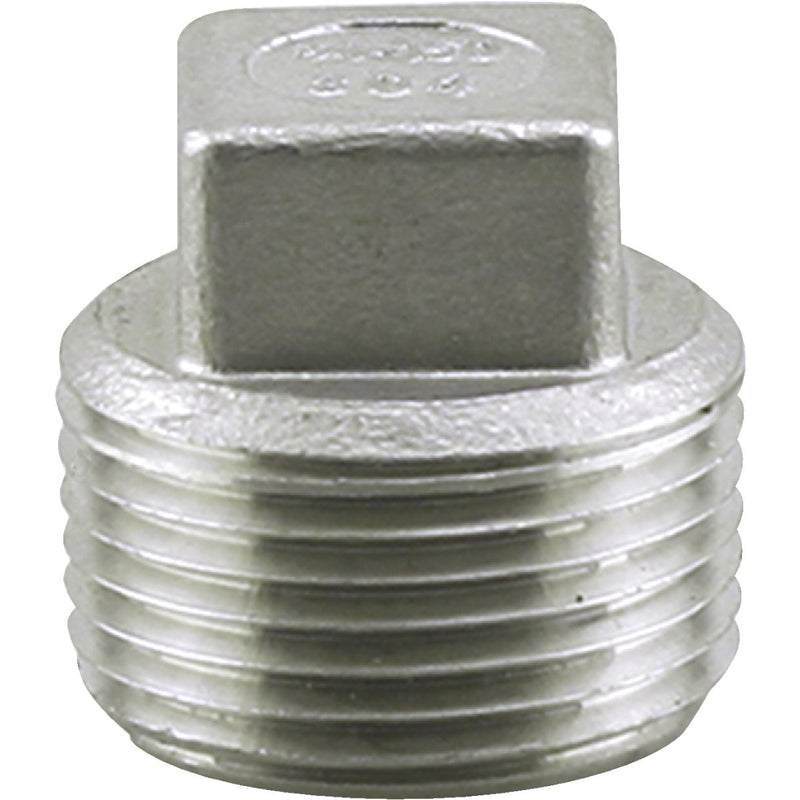 PLUMB-EEZE 3/4 In. MIP Square Head Stainless Steel Plug