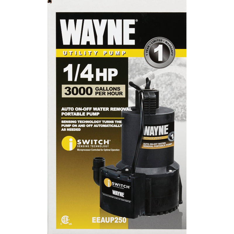 Wayne 1/4 HP Submersible Energy Efficient Automatic Sensor Utility Pump