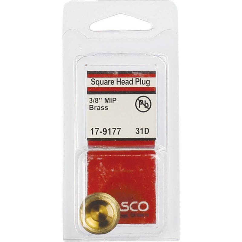 Lasco 3/8 In. MPT Brass Square Head Plug